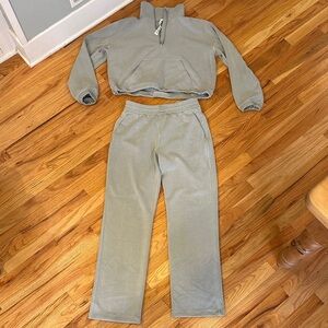 Lululemon gray green 2 piece softstreme set